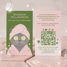 Verwende Pet Kat Spa Verzorging Salon Professionee Visitekaartje