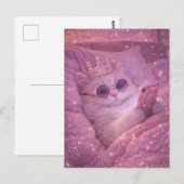 Verwende prinses kat sms'en in bed briefkaart (Voorkant / Achterkant)