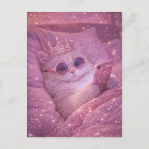 Verwende prinses kat sms'en in bed briefkaart