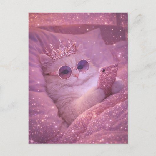 Verwende prinses kat sms'en in bed briefkaart (Voorkant)