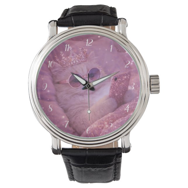 Verwende prinses kat sms'en in bed                horloge (Voorkant)