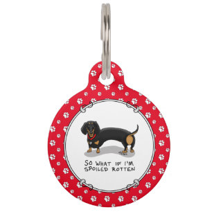 Verwende Verwend Dachshund (S zwart & bruin) Schat Huisdierpenning