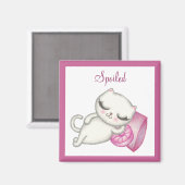 Verwende witte kat magneet (Voorkant / Achterkant)