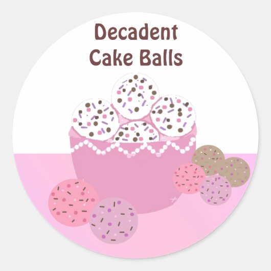 Verwendige cake balls ronde sticker (Voorkant)