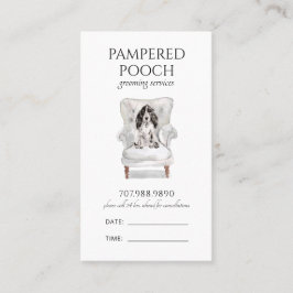 Verwenste Pooch Dog Spa Grooming Afsprakenkaartje