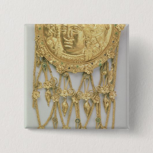 Verwerende partij: hoofd van Athena Parthenos Vierkante Button 5,1 Cm (Voorkant)