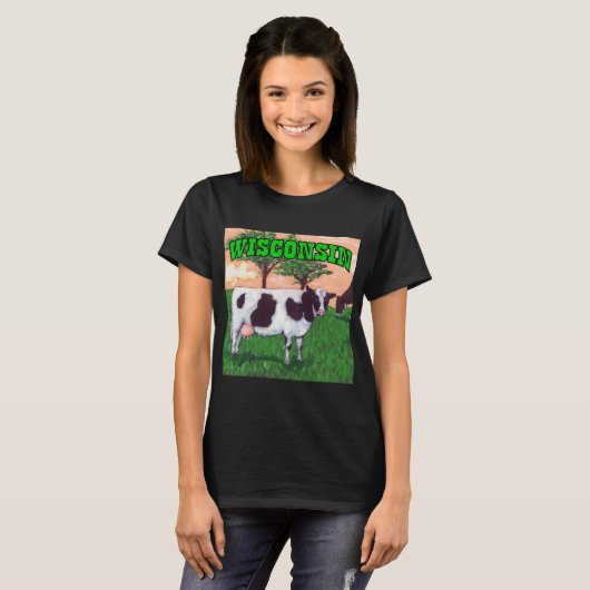 Verwerende Wisconsin Dairy Cow T-shirt (Voorkant volledig)