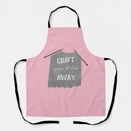 Verwerk je stress Weg Grappig Roze  Schort (Voorkant)