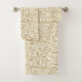 Verwerk licht bruin of beige en wit bad handdoek (Insitu)