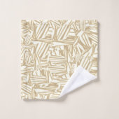 Verwerk licht bruin of beige en wit bad handdoek (Wasdoekje)