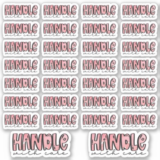 Verwerk met zorg - Waterverf stickers (Voorkant)