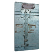 Verwerk voorzichtig met blauwe grijze industriële  klembord (Rechts)