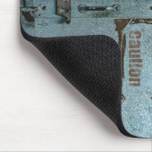 Verwerk voorzichtig met blauwe grijze industriële  muismat (Hoek)