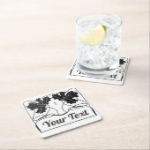 verwerkt product Art nouveau plant Square Kartonnen Onderzetters (Insitu)