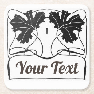  verwerkt product Art nouveau plant Square Kartonnen Onderzetters
