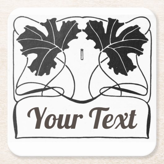 verwerkt product Art nouveau plant Square Kartonnen Onderzetters (Voorkant)