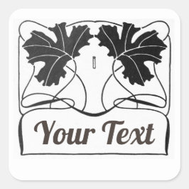  verwerkt product Art nouveau plant  Vierkante Sticker