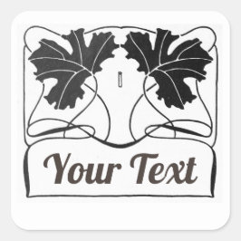 verwerkt product Art nouveau plant Vierkante Sticker