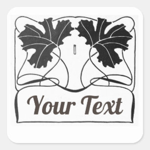  verwerkt product Art nouveau plant  Vierkante Sticker