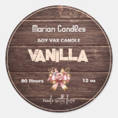 verwerkt product Floral Rustisch hout Ronde Sticker (Voorkant)