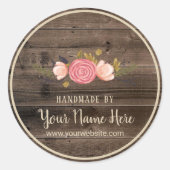  verwerkt product Floral Rustisch hout Ronde Sticker (Voorkant)