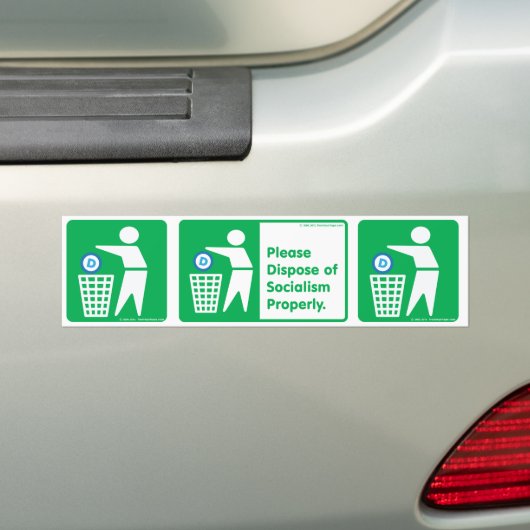 Verwerp het democratisch symbool van het socialism bumpersticker (Op auto)