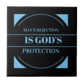 Verwerping van het man is de bescherming van God Tegeltje (Voorkant)