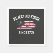 Verwerping van koningen sinds 1776 4 juli servet (Voorkant)