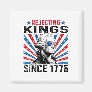 Verwerpt Koningen Sinds 1776 Bedrukte Usa Vlag Vin Magneet