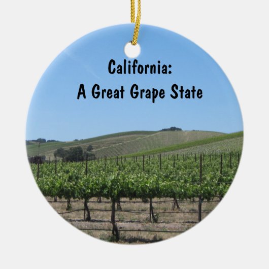 Verwerving: Schilderachtig Paso Robles Vineyard Keramisch Ornament (Voorkant)