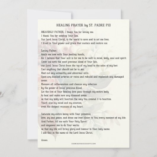 Verwerving van gebeden door de Kaart van St. Padre (Achterkant)