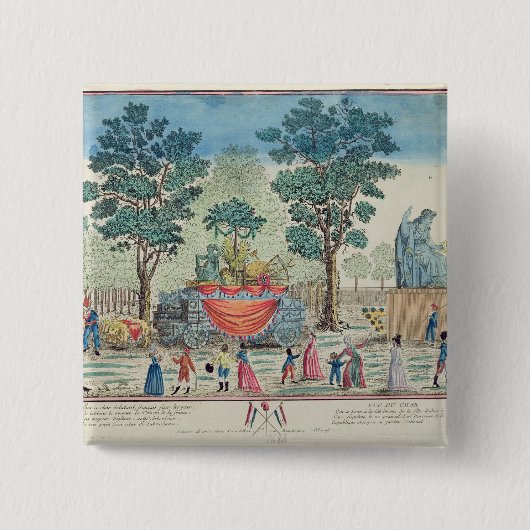 Verwerving van het Handvest van de Landbouw Vierkante Button 5,1 Cm (Voorkant)