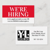 Verwerving van hulp wilde baan met busi visitekaartje (Voorkant / Achterkant)