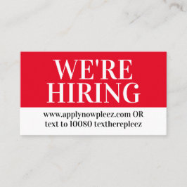 Verwerving van hulp wilde baan met busi visitekaartje