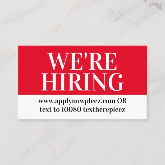 Verwerving van hulp wilde baan met busi visitekaartje (Voorkant)