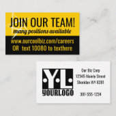 Verwerving van hulp wilde baan met busi visitekaartje (Voorkant / Achterkant)