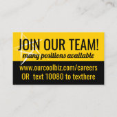 Verwerving van hulp wilde baan met busi visitekaartje (Voorkant)