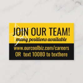 Verwerving van hulp wilde baan met busi visitekaartje