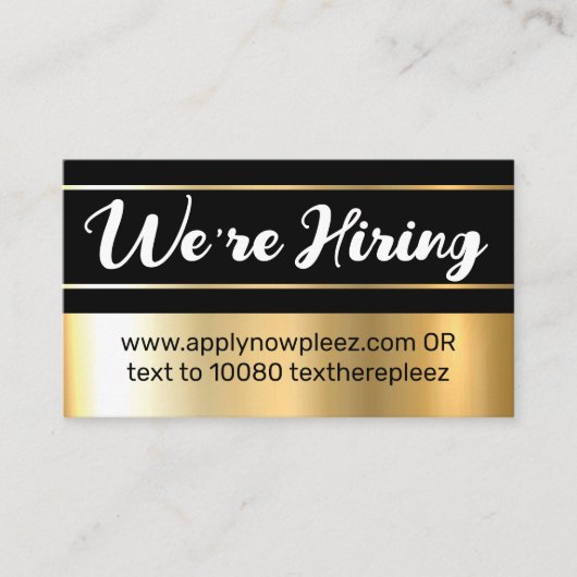 Verwerving van hulp wilde baan visitekaartje (Voorkant)