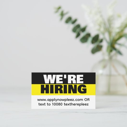 Verwerving van hulp wilde baan visitekaartje (Staand voorkant)