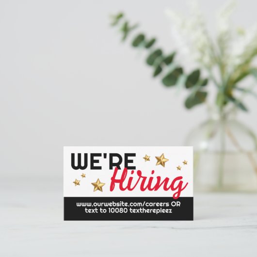 Verwerving van hulp wilde baan visitekaartje (Staand voorkant)