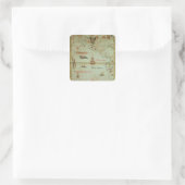 Verwerving van Mexico en Peru Vierkante Sticker (Tas)