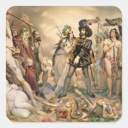 Verwerving van Mexico Vierkante Sticker (Voorkant)