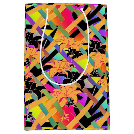 verweven bloem medium cadeauzakje (Voorkant)