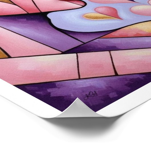 Verweven harten poster (Hoek)