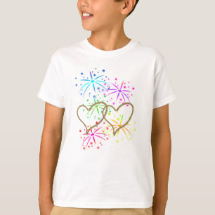 Verweven harten verstrengeld romantisch touwvuurwe t-shirt