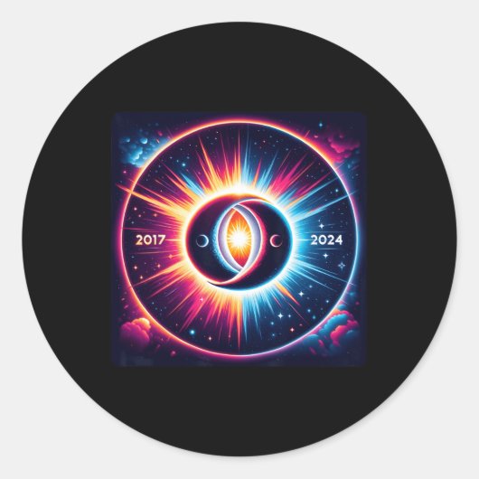 Verweven Maan - Dubbele Zonsverduistering Overleve Ronde Sticker (Voorkant)