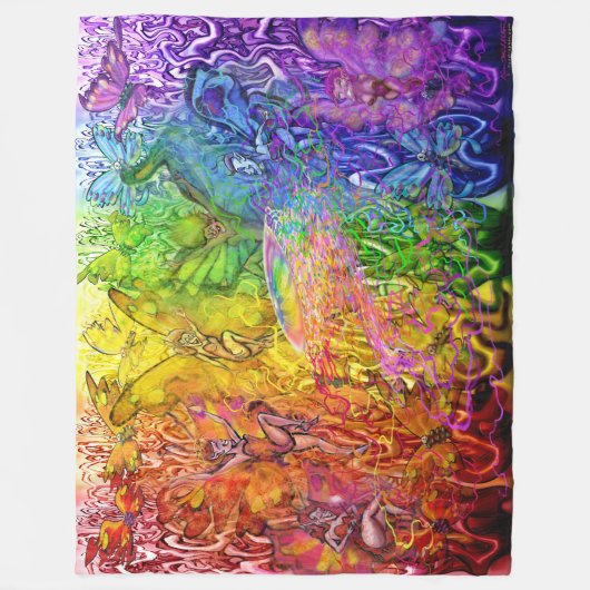Verweven Magische Regenboog Fleece Deken (Voorkant)