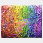 Verweven Magische Regenboog Fleece Deken (Voorkant (Horizontaal))