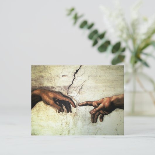 Verwezenlijking van Adam - Handen Michelangelo Briefkaart (Staand voorkant)